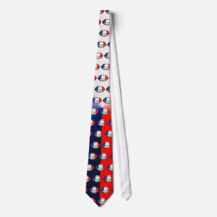 France Rugby Ball Neck Tie