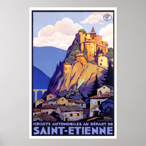 France Saint Etienne Cornillon Vintage Travel Poster