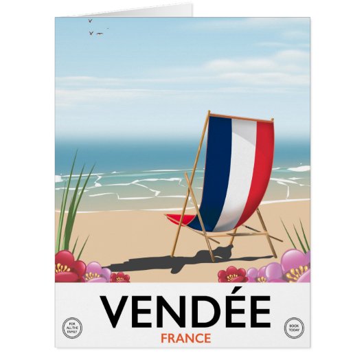 France seaside beach travel poster cards (Front)