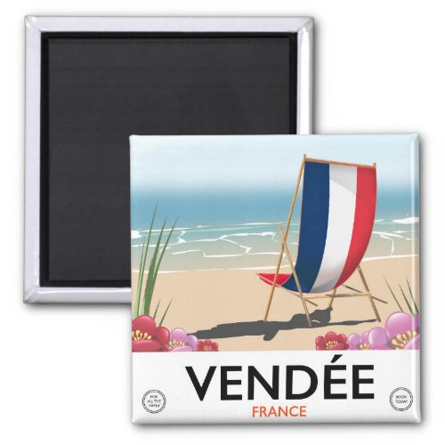 France seaside travel poster magnet