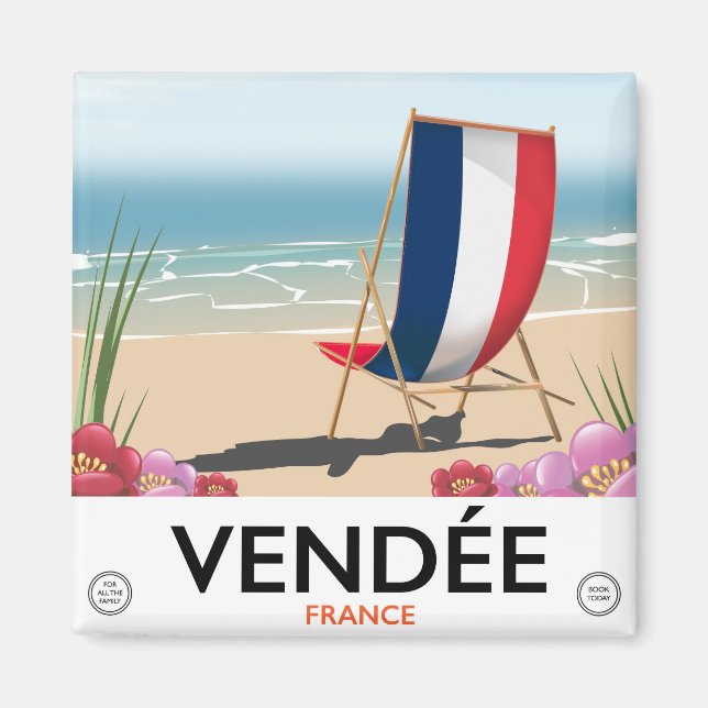 France seaside travel poster magnet (Front)