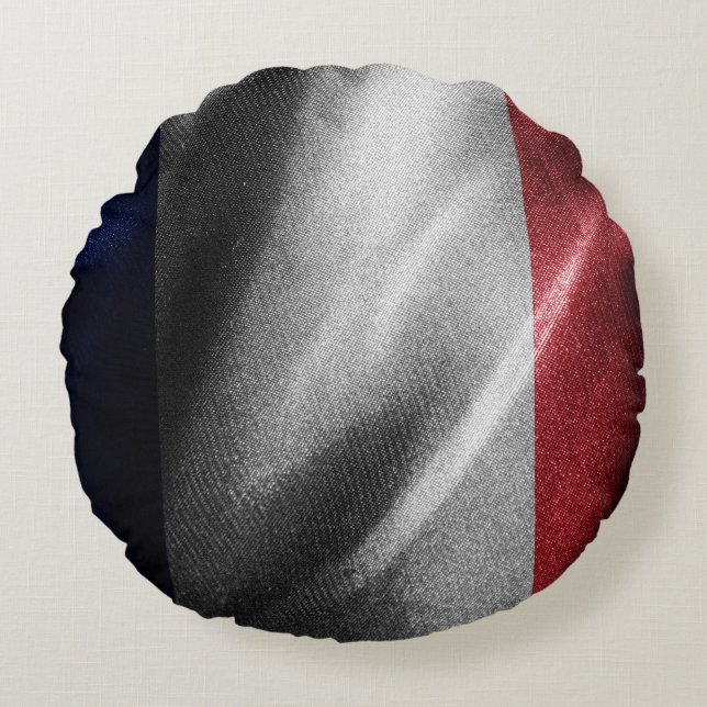 France silk flag round pillow (Front)