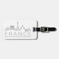 France Skyline Luggage Tag