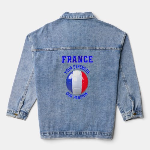 France Slogan for fans of the French football team Denim Jacket