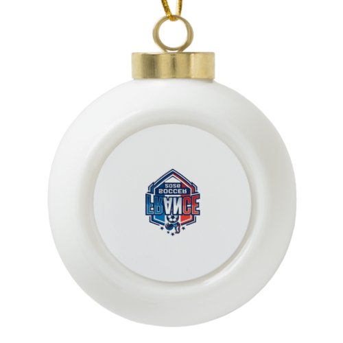 France Soccer 2026 Soccer Bold Country Typography  Ceramic Ball Christmas Ornament