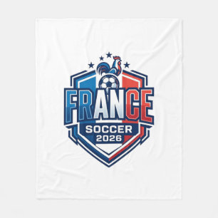 France Soccer 2026 Soccer Bold Country Typography Fleece Blanket