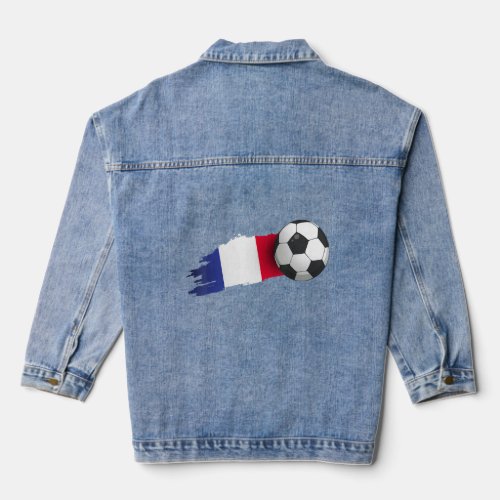 France Soccer Ball  Denim Jacket