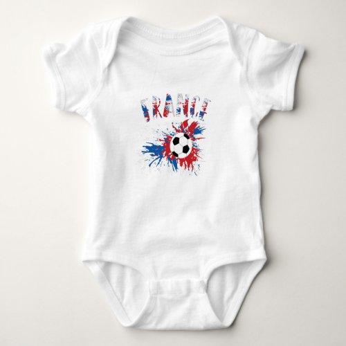 France Soccer Ball Grunge Flag Baby Bodysuit