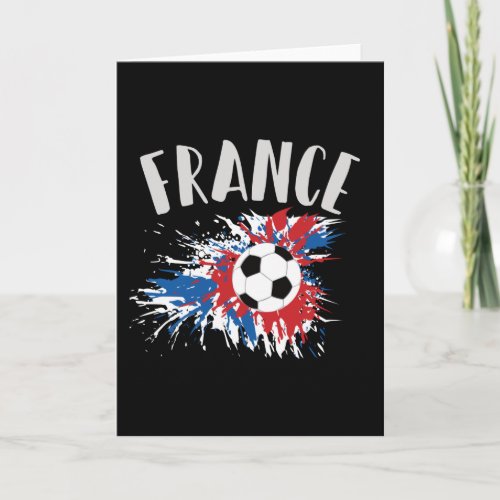 France Soccer Ball Grunge Flag Card