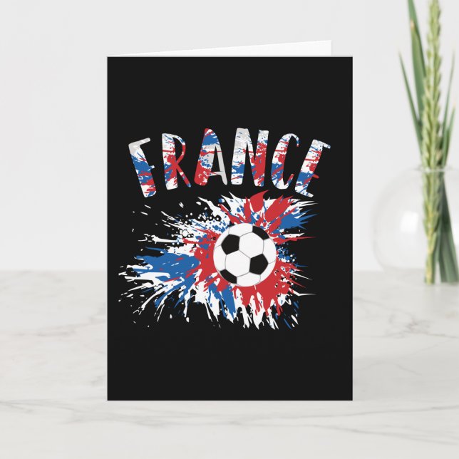 France Soccer Ball Grunge Flag Card (Front)
