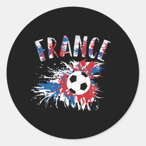 France Soccer Ball Grunge Flag Classic Round Sticker