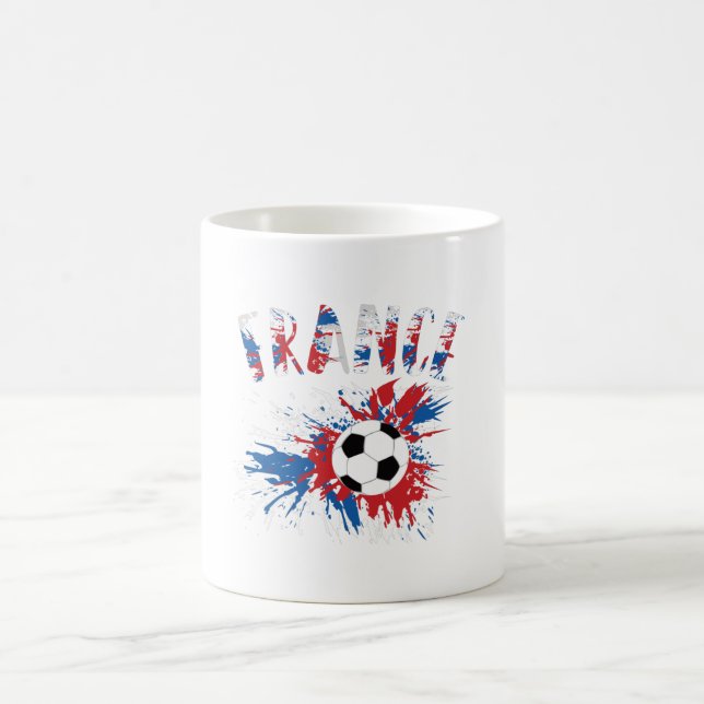 France Soccer Ball Grunge Flag Coffee Mug (Center)