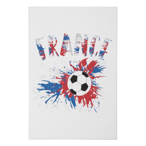 France Soccer Ball Grunge Flag Faux Canvas Print