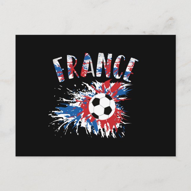 France Soccer Ball Grunge Flag Postcard (Front)