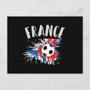 France Soccer Ball Grunge Flag Postcard