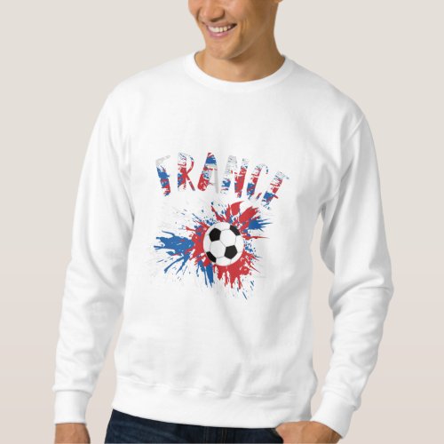 France Soccer Ball Grunge Flag Sweatshirt