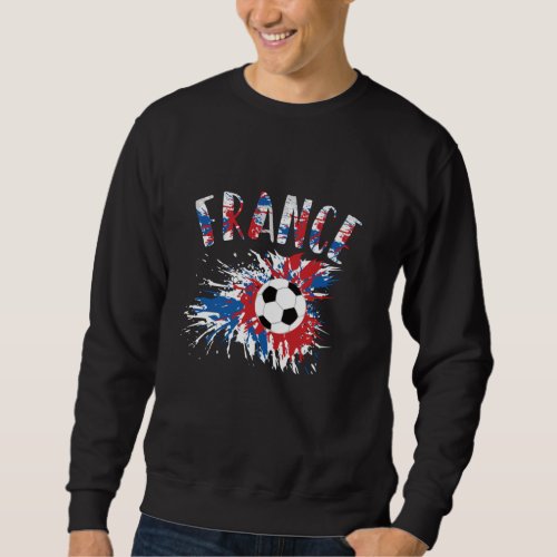 France Soccer Ball Grunge Flag Sweatshirt
