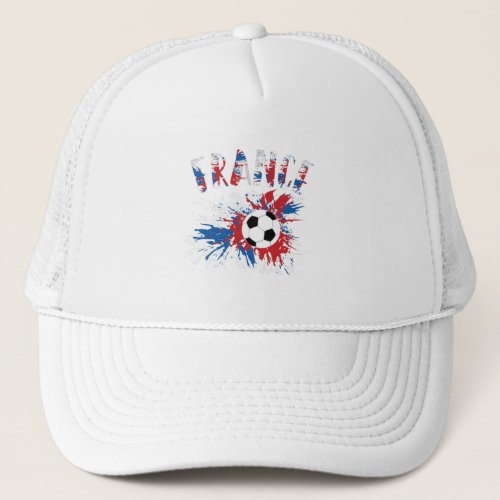 France Soccer Ball Grunge Flag Trucker Hat