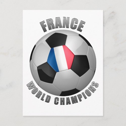 FRANCE SOCCER CHAMPIONS POSTCARD