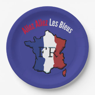 France Soccer Fans Allez Les Bleus Party Plates 