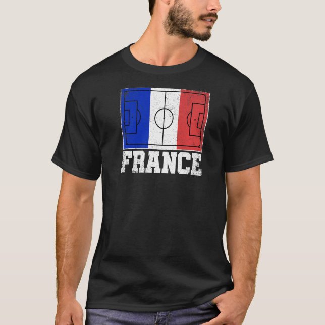 France Soccer Field Country Flag French Pride   T-Shirt (Front)