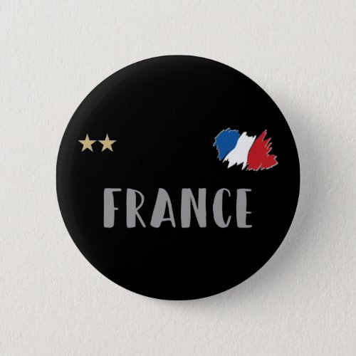 France Soccer Football Fan Shirt French Flag Button