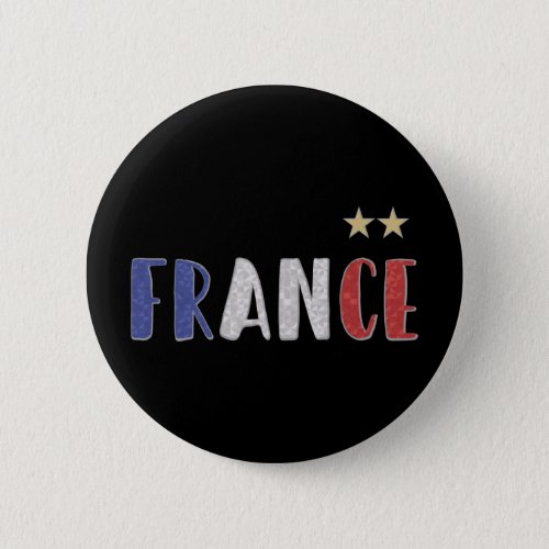 France Soccer Football Fan Shirt French Flag Button