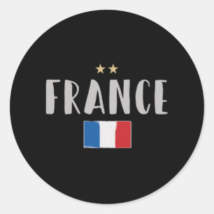 France Soccer Football Fan Shirt French Flag Classic Round Sticker
