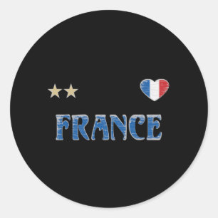 France Soccer Football Fan Shirt French Flag Classic Round Sticker