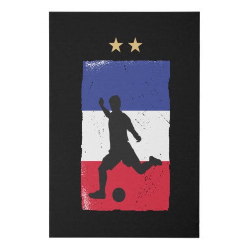 France Soccer Football Fan Shirt French Flag Faux Canvas Print