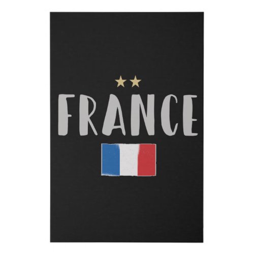France Soccer Football Fan Shirt French Flag Faux Canvas Print