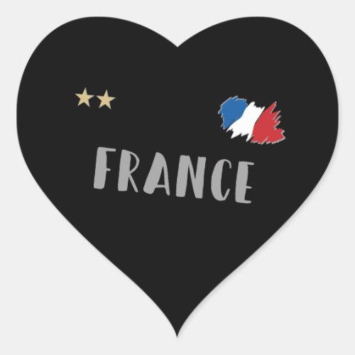 France Soccer Football Fan Shirt French Flag Heart Sticker