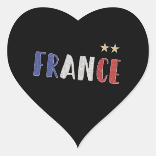 France Soccer Football Fan Shirt French Flag Heart Sticker