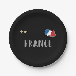 France Soccer Football Fan Shirt French Flag Paper Plates