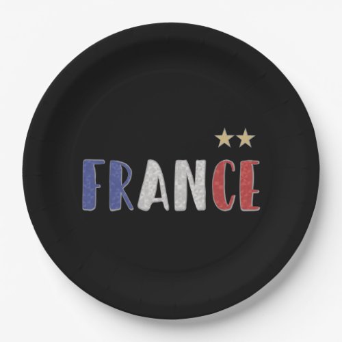 France Soccer Football Fan Shirt French Flag Paper Plates