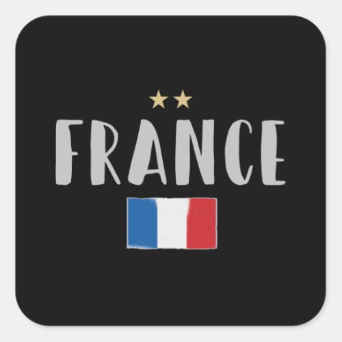 France Soccer Football Fan Shirt French Flag Square Sticker