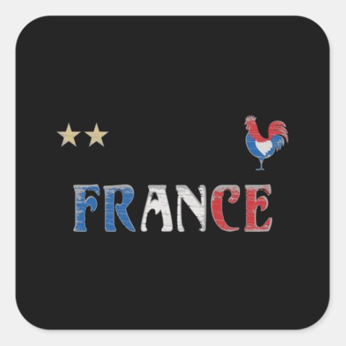 France Soccer Football Fan Shirt French Flag Square Sticker
