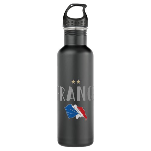 France Soccer Football Fan Shirt French Flag Stainless Steel Water Bottle