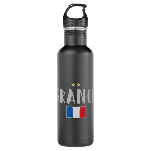 France Soccer Football Fan Shirt French Flag Stainless Steel Water Bottle