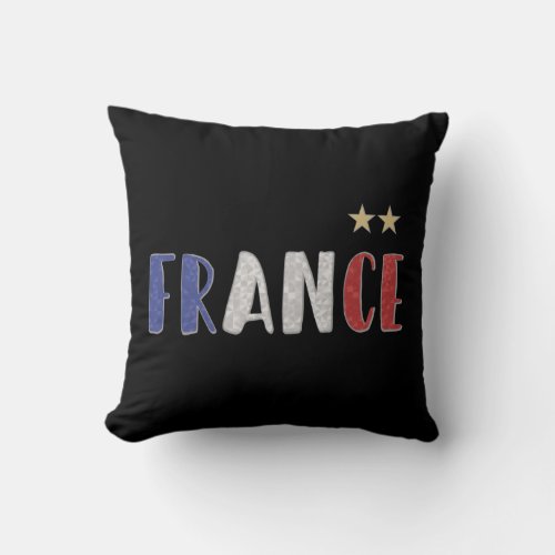 France Soccer Football Fan Shirt French Flag Throw Pillow
