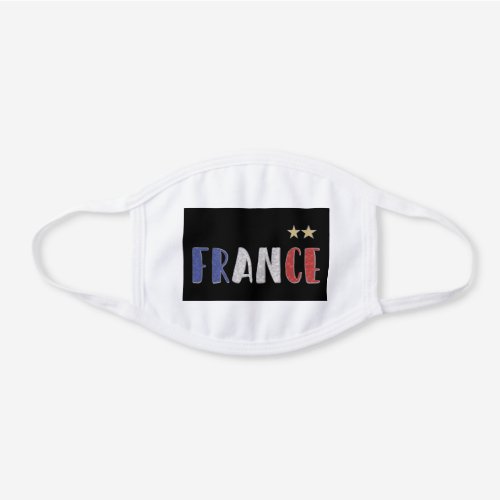 France Soccer Football Fan Shirt French Flag White Cotton Face Mask