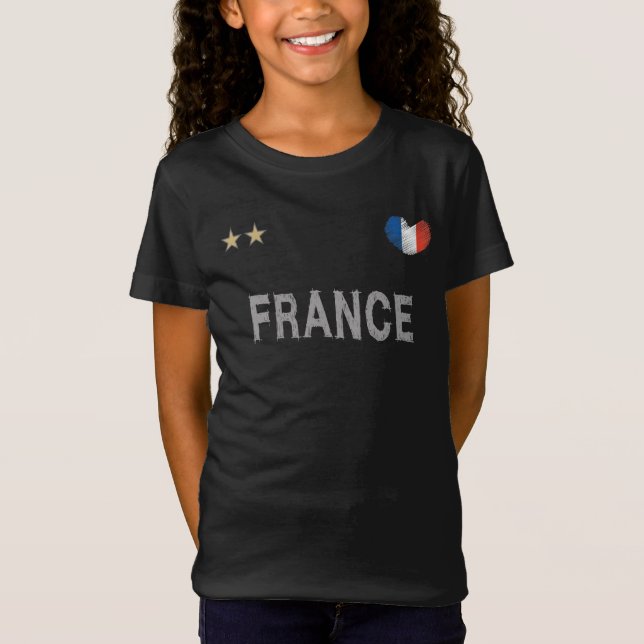 France Soccer Football Fan Shirt Heart (Front)