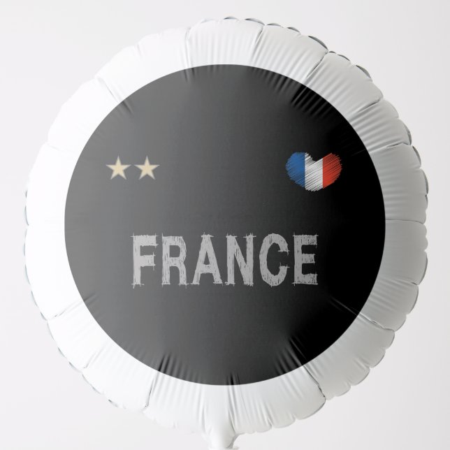 France Soccer Football Fan Shirt Heart Balloon (Front)