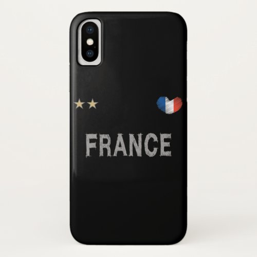 France Soccer Football Fan Shirt Heart iPhone XS Case