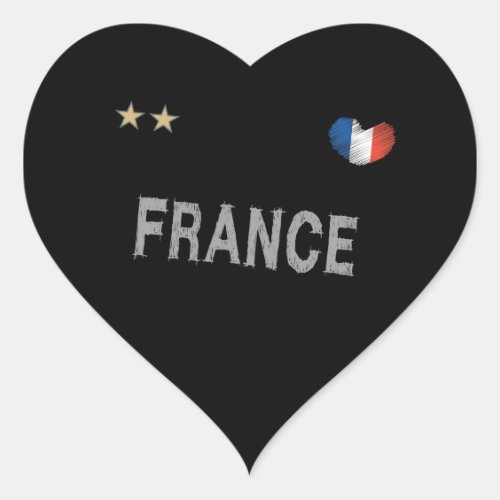 France Soccer Football Fan Shirt Heart Heart Sticker