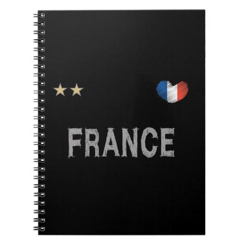 France Soccer Football Fan Shirt Heart Notebook