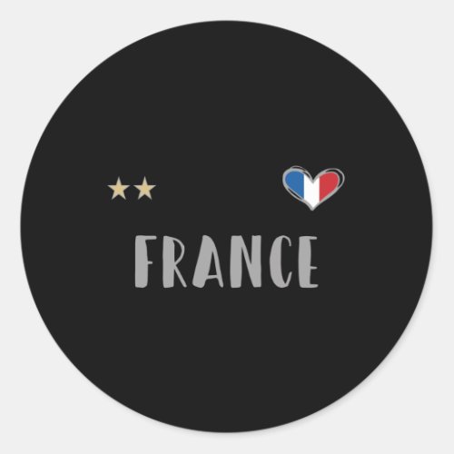 France Soccer Football Fan Shirt with Heart Classic Round Sticker