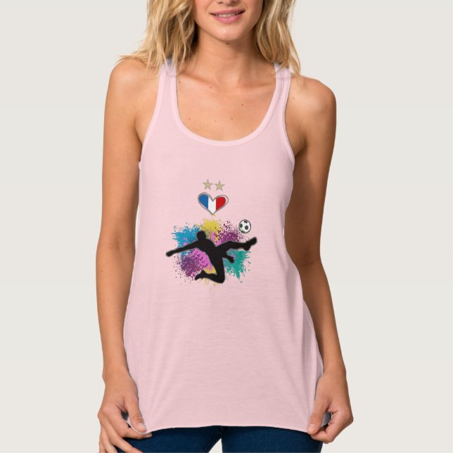 France Soccer Football Fan Shirt with Heart Splash (Front)