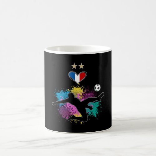 France Soccer Football Fan Shirt with Heart Splash Coffee Mug