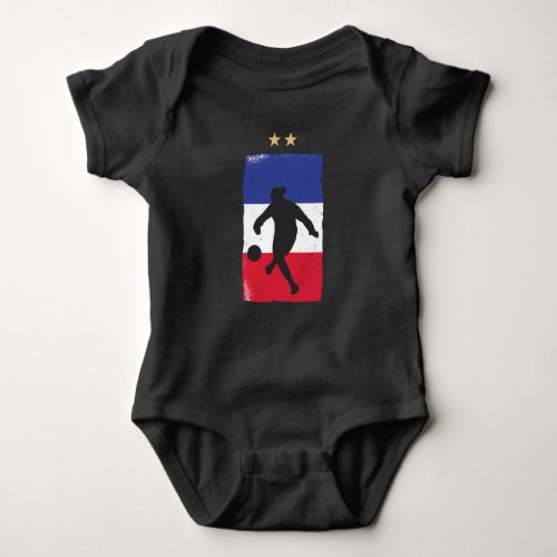 France Soccer Jersey Football Fan French Flag Baby Bodysuit